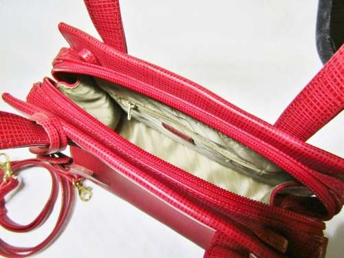 Vintage French Charles Louvier Red Leather Handbag