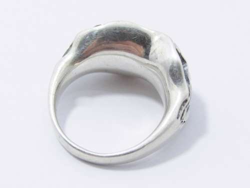 A Gorgeous Weighty Multi Layered Brutalist Design Ring in Sterling Silver.
