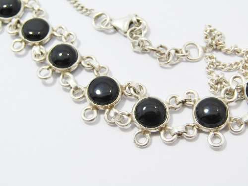 A Gorgeous Black Stone Necklace in Sterling Silver.