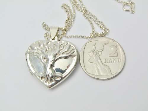 Gorgeous Heart Design Tree of Life Locket On chain in Sterling Silver