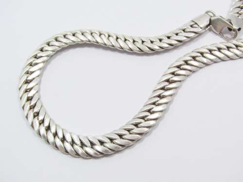 Magnificent Flat Link  Chunky Necklace in Sterling Silver.