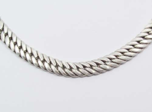 Magnificent Flat Link  Chunky Necklace in Sterling Silver.