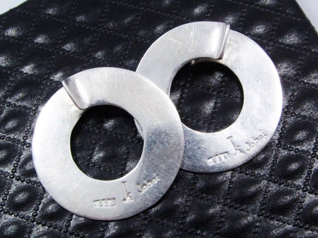 Rare! Designer Kurt Jobst Sterling Silver Hammered Earrings