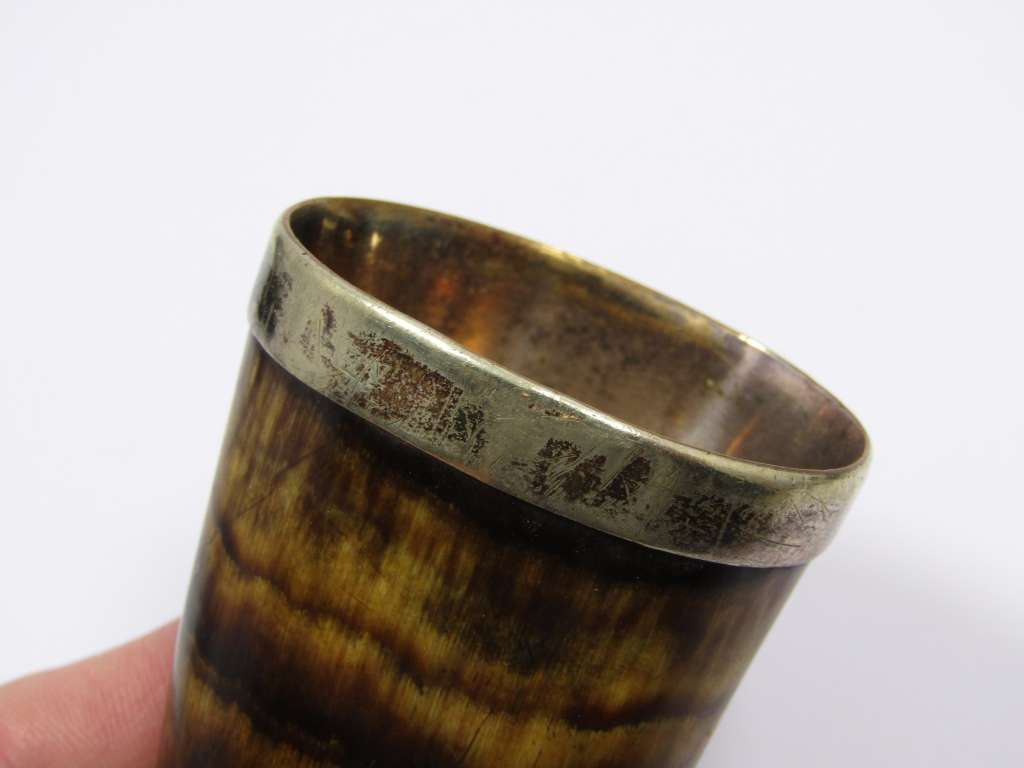 Antique Silver-Plated & Horn Hunting Cup