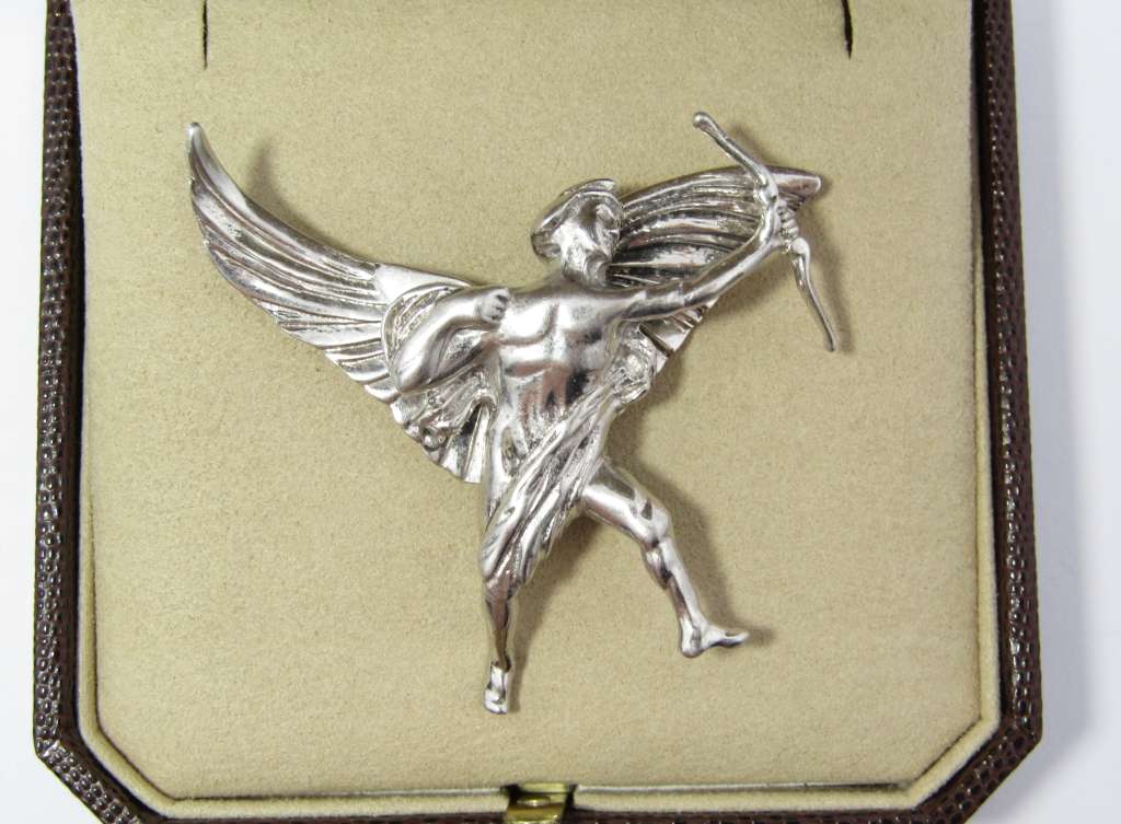 Vintage Solid Sterling Silver `Study of Eros` Brooch