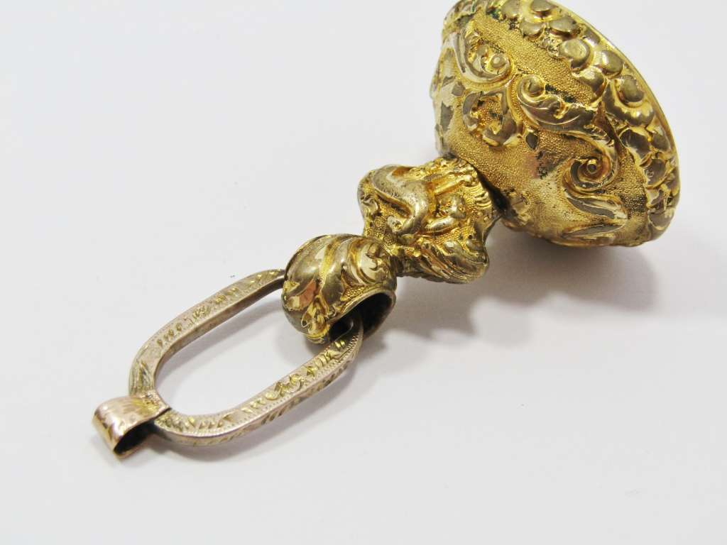 Lovely Large Antique Gold-Tone Fob Seal