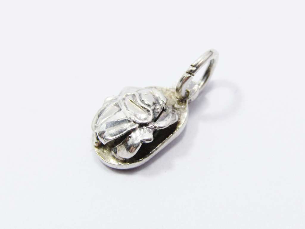Cute Vintage Silver Egyptian Scarab Charm