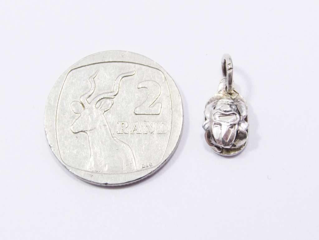 Cute Vintage Silver Egyptian Scarab Charm