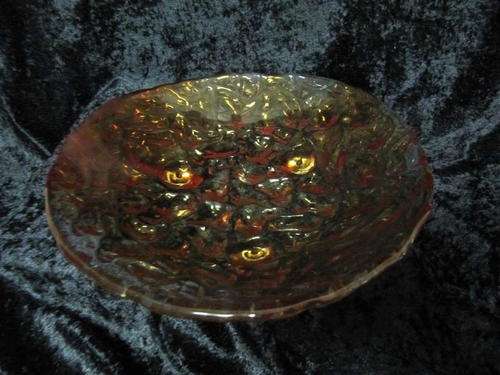 Stunning Carnival Glass footed bowl