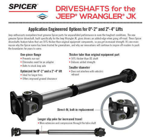 SPICER DRIVESHAFT JEEP WRANGLER JK