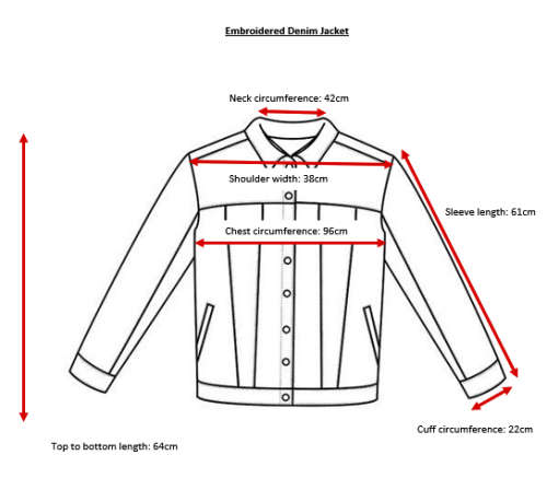 Embroidered denim jacket (size: 34)