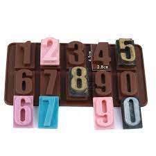 Food Grade Silicone Number Mould - Pink