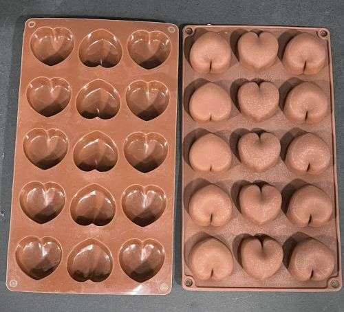 Food Grade Silicone Heart Mould - Brown