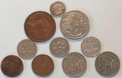 10x Australian coins 1943-1980