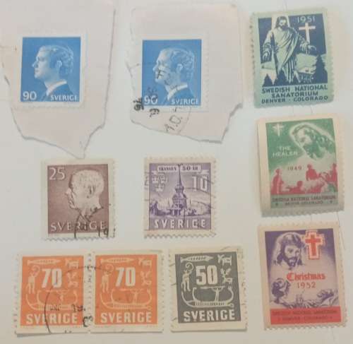 Pack of 10 stamps from Sweden