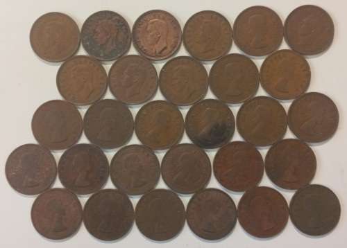 29x SA Pennies 1950-1960