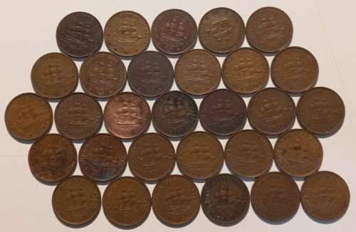 30x SA Half Pennies 1940-1958