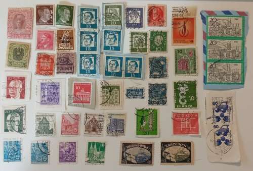 pack of stamps from Germany & colonies including a few Deitsche Reich stamps