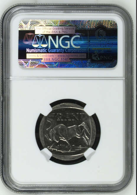 2000 R5 Mandela `Smiley` MS64 NGC COLOUR label