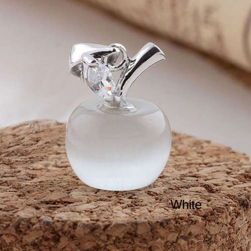 925 SILVER PLATED NECKLACE WITH WHITE APPLE 18 CM LONG