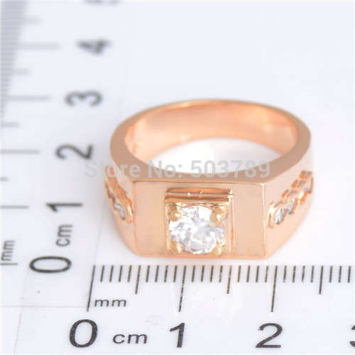 ROSE GOLD CUBIC ZIRCONIA MENS RING SIZE 11