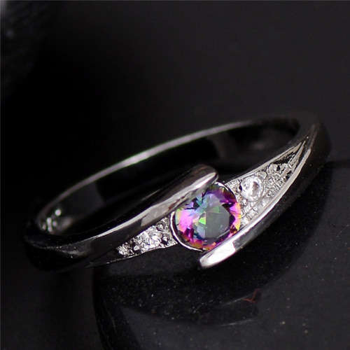 AAA GRADE GRADIENT COLOUR CUBIC ZIRCONIA RING  SIZE 10