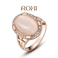 NEW HIGH QUALITY OPAL ROSE GOLD PLATED RING SIZE 8
