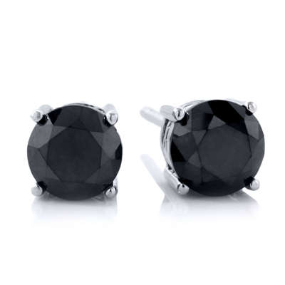 FASHION 6 MM AUSTRALIAN 925 SILVER PLATED BLACK EAR STUDS