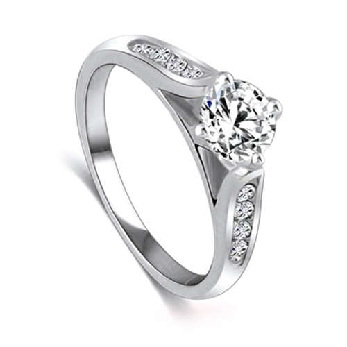 925 SILVER PLATED ZIRCON RING SIZE 7