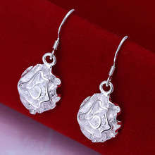 SILVER PLATED ROSE PLAIN EARRINGS