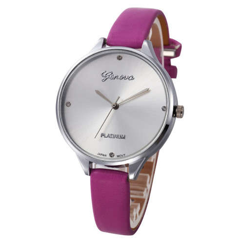 SUPER SLIM CASUAL QUARTZ WATCH PURPLE ANALOG