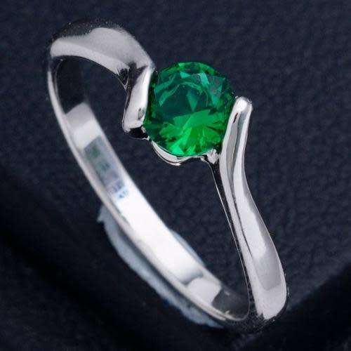 SUPER SIMPLE JOKER CUBIC ZIRCON RING SIZE 6 GREEN
