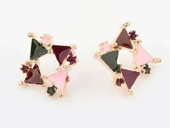 IRREGULAR SQUARE MULTI-COLOR STUDS