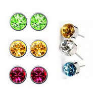 SMALL 925 SILVER PLATED CRYSTAL STUD
