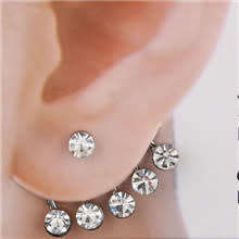 SILVER PLATED CRYSTAL SINGLE EAR CUFF
