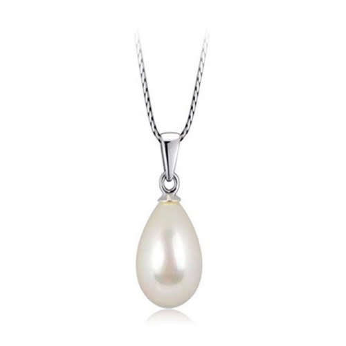 VINTAGE WATERDROP FAUX PEARL NECKLACE WITH CHAIN 18 INCH