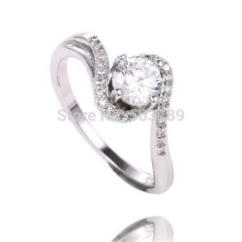 925 SILVER PLATED CHARMING CUBIC ZIRCON LADIES RING SIZE 7