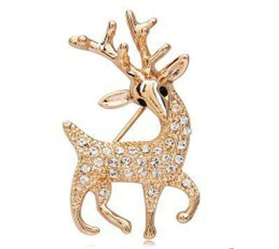 GOLD PLATED RAINDEER BROOCH