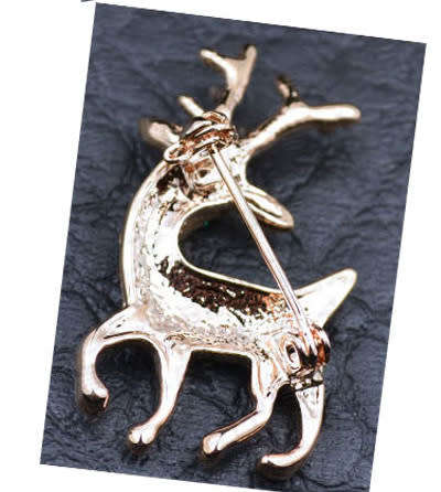 GOLD PLATED RAINDEER BROOCH