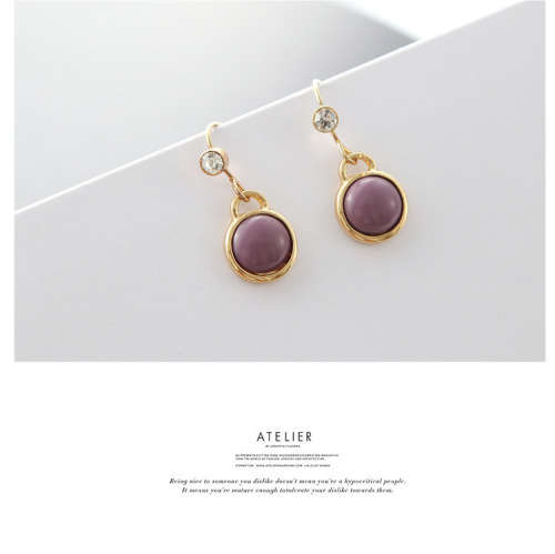 SHINY WATER DROPLETS PURPLE AND GOLD PLATED