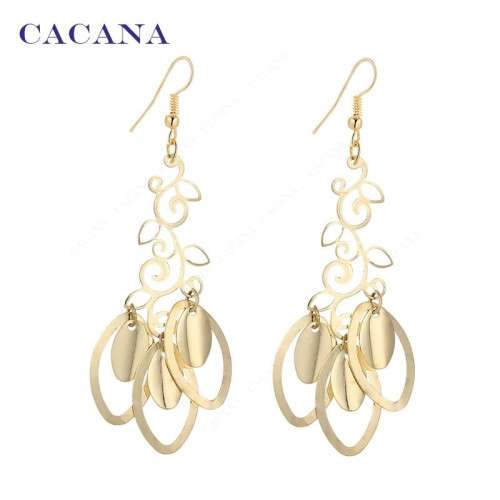 CACANA LIGHT EARRINGS DANGLE LONG GOLD PLATED