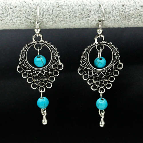 RETRO WIND DROPLETS TURQUOISE EARRINGS