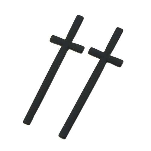 PUNK CROSS BLACK EARRINGS