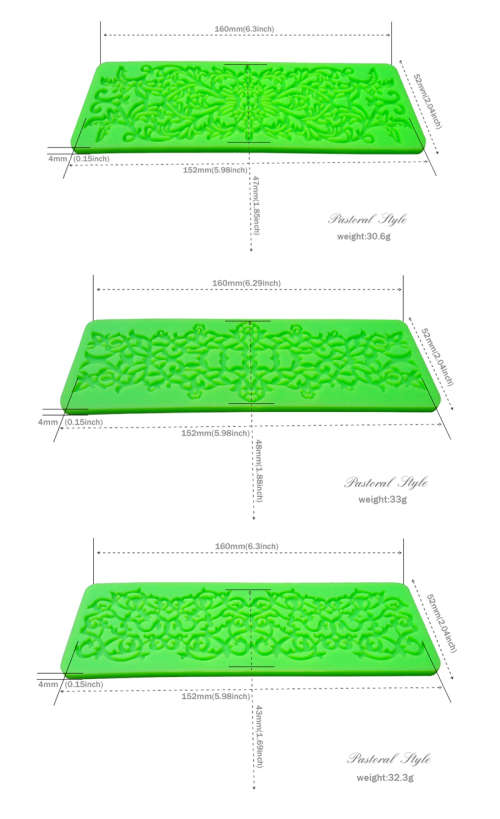 SILICONE LACE CAKE FONDANT MATS 1PC
