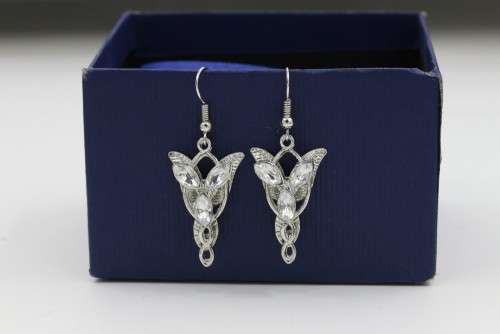 LORD OF THE RINGS ELVES PRINCESS NIGHT STAR EARRING PLATED SILVER