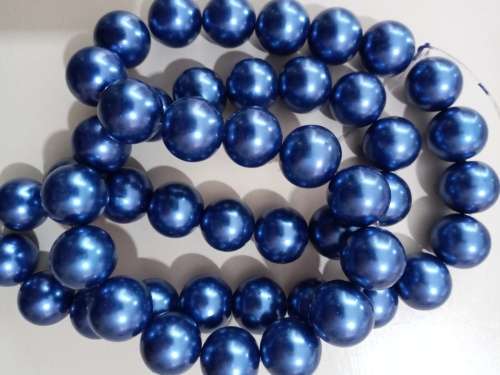 BLUE GLASS BEADS 16MM - EACH