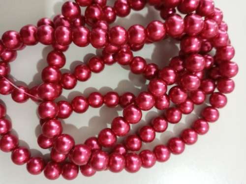 DARK PINK GLASS BEADS 10MM - EACH