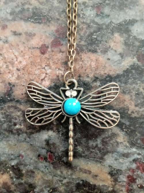 HOT DRILLED HOLLOW CARVED SWEATER ANTIQUE LOOKING DRAGONFLY