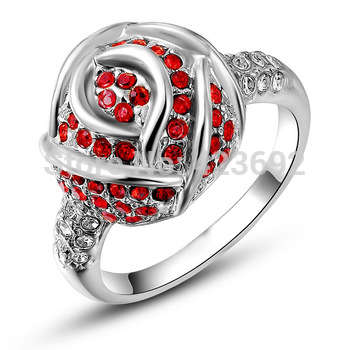 BEAUTY CUBIC ZIRCONIA PLATINUM PLATED RING SIZE 6