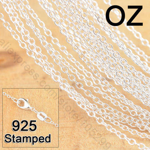 NEW NECKLACE CHAIN SILVER 925 PLATED 18 CM